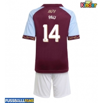 Aston Villa Pau Torres #14 Heimtrikotsatz Kinder 2025-26 Kurzarm (+ Kurze Hosen)